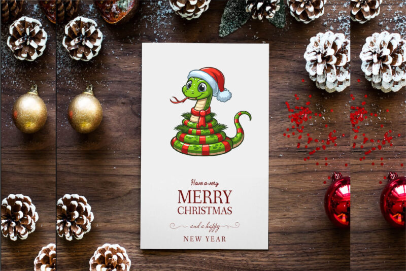 Christmas snake. Clipart, PNG.