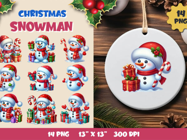 Christmas snowman. clipart, png. t shirt vector file