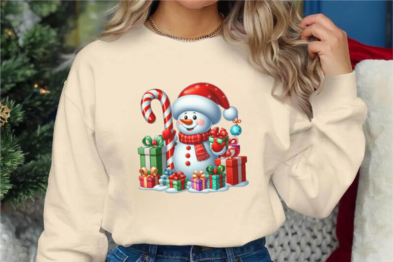 Christmas snowman. Clipart, PNG.