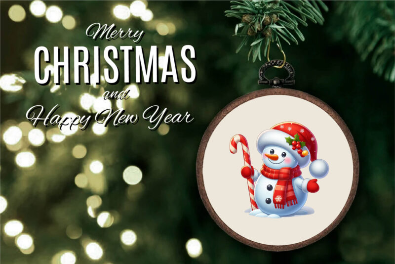 Christmas snowman. Clipart, PNG.