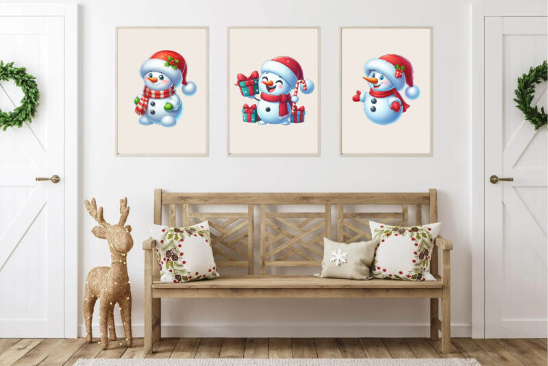 Christmas snowman. Clipart, PNG.