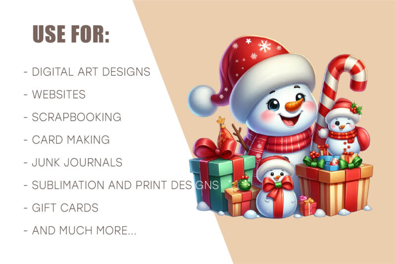 Christmas snowman. Clipart, PNG.