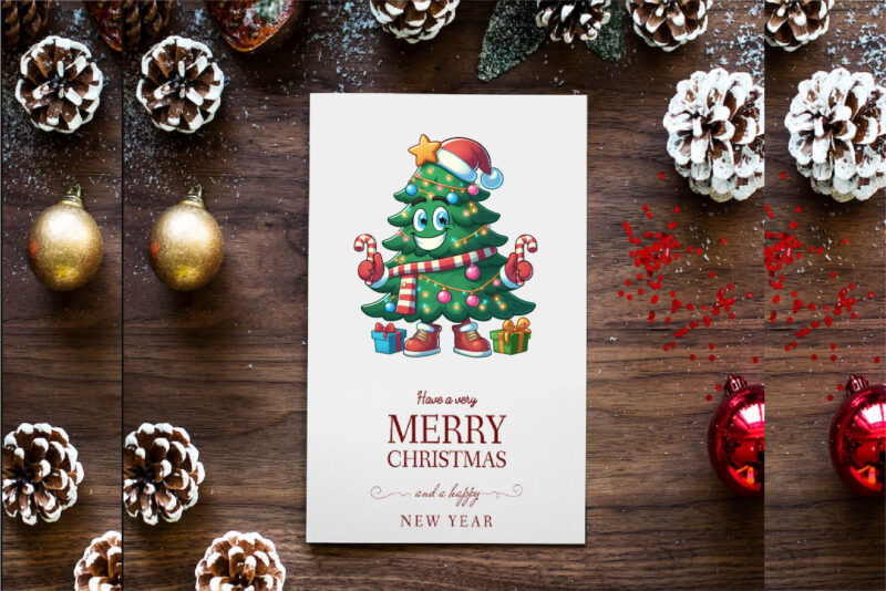 Merry Christmas Tree. Clipart, PNG.