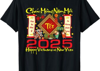 Chuc Mung Nam Moi Happy Vietnamese New Year 2025 Family T-Shirt