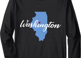 City of Washington Illinois Heart Long Sleeve T-Shirt