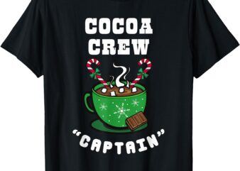 Cocoa Crew Captain Christmas Xmas Squad Picture Kids Family T-Shirt