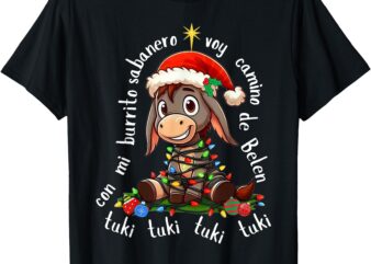 Con Mi Burrito Sabanero Mexican Tuki Tuki Donkey Latino Xmas T-Shirt