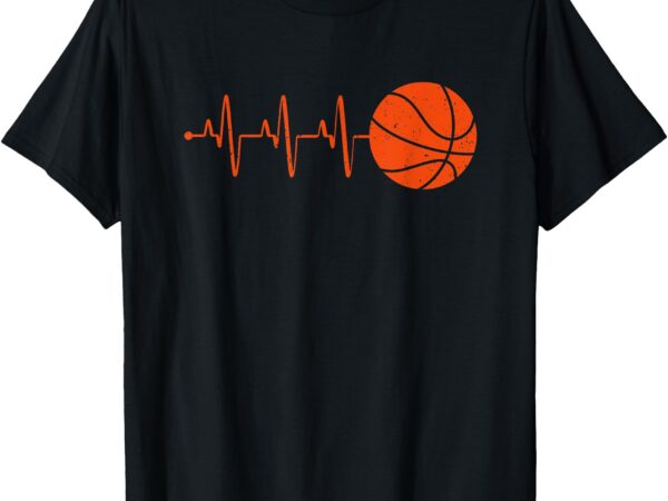 Cool basketball heartbeat bball coach player men kids boys t-shirt