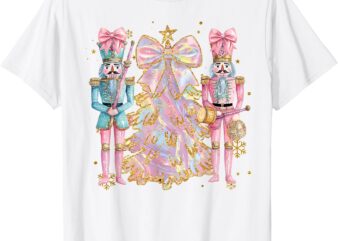 Coquette Christmas Tree Pink Nutcrackers Women Kids Girls T-Shirt