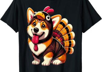 Corgi Dog Turkey Thanksgiving Costume Women Men Kids Toddler T-Shirt