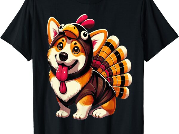 Corgi dog turkey thanksgiving costume women men kids toddler t-shirt