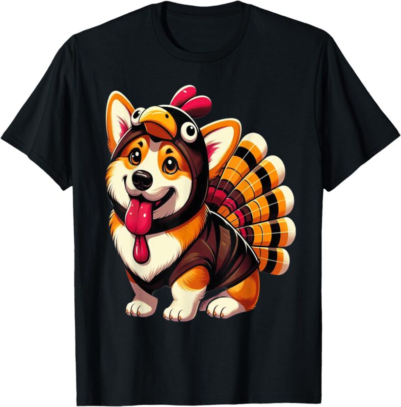 Corgi Dog Turkey Thanksgiving Costume Women Men Kids Toddler T-Shirt