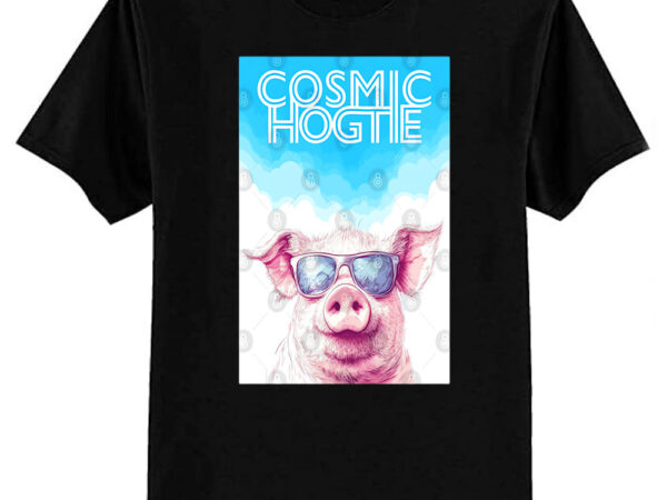 Cosmic hogtie – cool pig clouds t-shirt