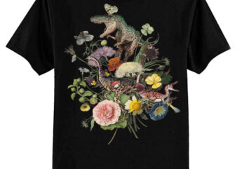 Cottagecore DINO-MITE Dinosaur Botanical Bouquet Essential T-Shirt