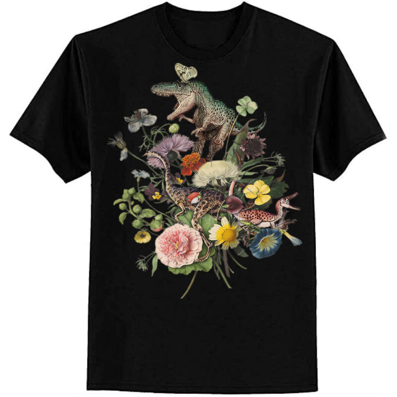 Cottagecore DINO-MITE Dinosaur Botanical Bouquet Essential T-Shirt