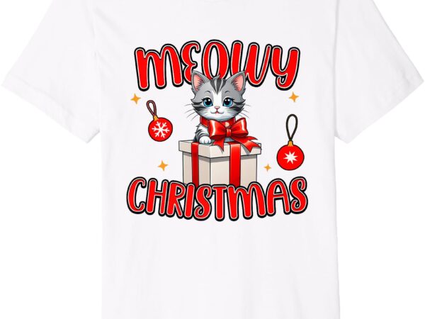 Cute kitty, cute cat merry christmas premium t-shirt