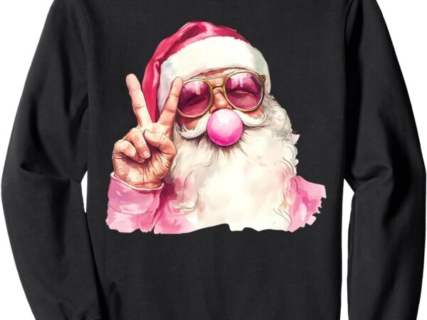 Cute retro santa christmas blowing bubble gum vintage girly sweatshirt