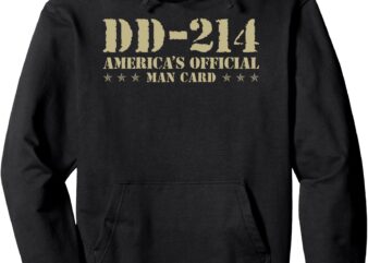 DD-214 America’s Official Man Card Veteran Day Retro Army Pullover Hoodie