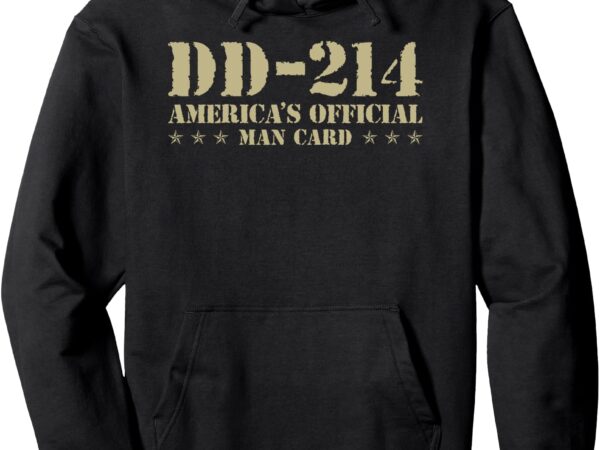 Dd-214 america’s official man card veteran day retro army pullover hoodie t shirt vector illustration