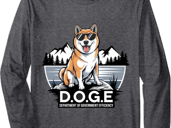 Doge department of government efficiency cute shiba inu dog long sleeve t-shirt