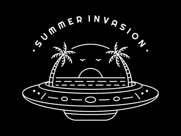 Summer invasion t shirt template vector