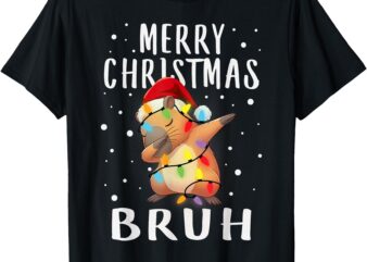 Dabbing Santa Capy Light Merry Christmas Bruh Boy Girl Funny T-Shirt