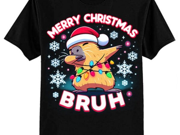 Dabbing santa capy light merry christmas bruh boy girl funny t-shirt ltsp