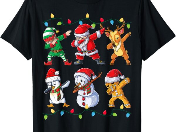 Dabbing santa elf friends christmas boys girls men xmas dab t-shirt