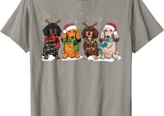 Dachshund Christmas Weiner Dog Christmas Pajamas For Women T-Shirt