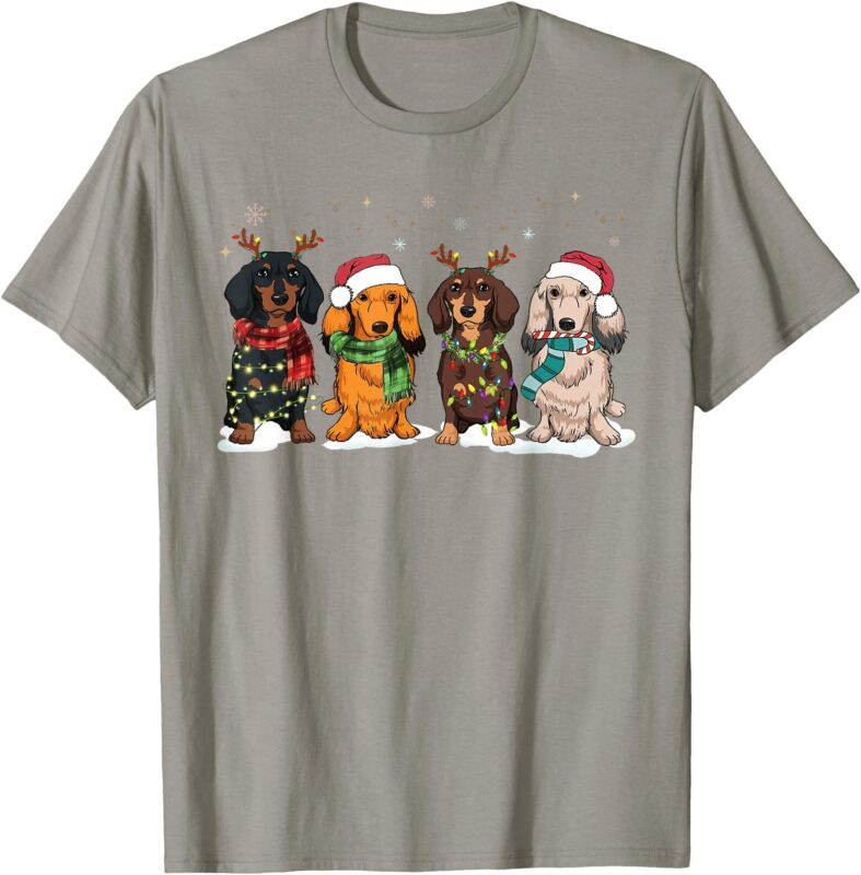 Dachshund Christmas Weiner Dog Christmas Pajamas For Women T-Shirt