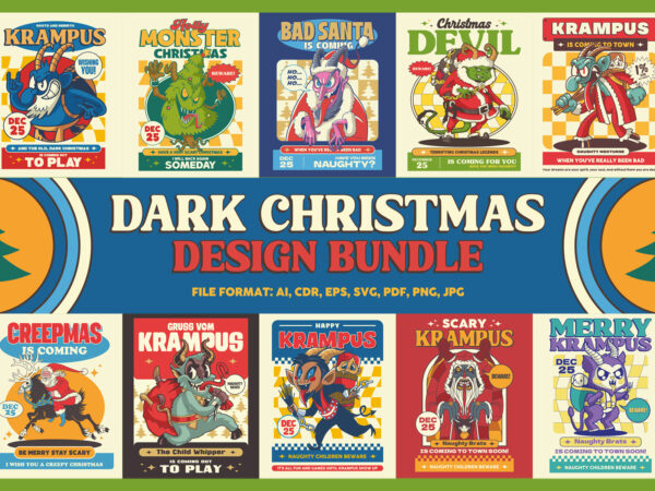 Dark christmas design bundle