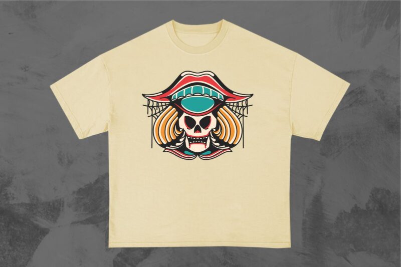 Dead Pirate Tattoo Style T-shirt Design