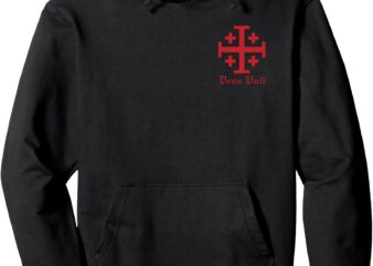 Deus Vult Jerusalem Cross Order of the Holy Sepulchre Knight Pullover Hoodie t shirt vector illustration