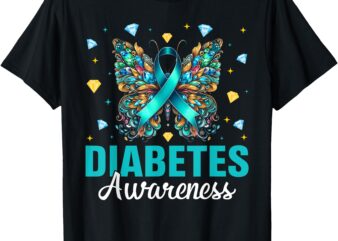 Diabetes Awareness Butterfly Tee for November T-Shirt