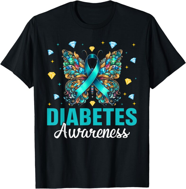 Diabetes Awareness Butterfly Tee for November T-Shirt