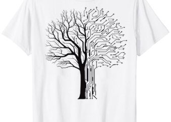 Digital tree black, Forest theme Essential T-Shirt