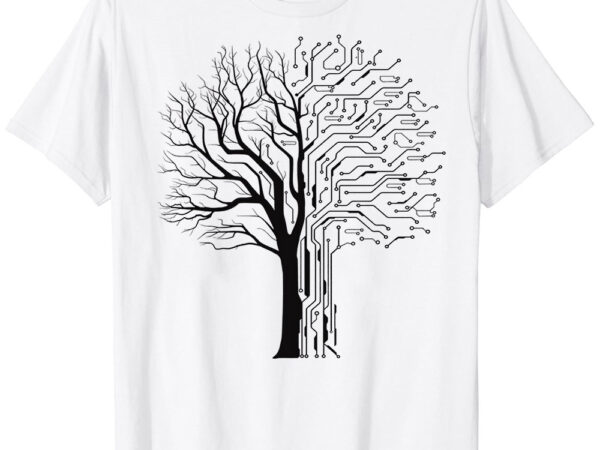 Digital tree black, forest theme essential t-shirt