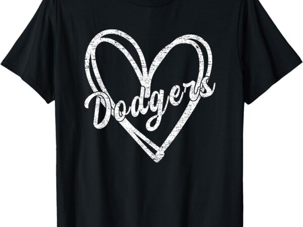 Dodgers heart name design retro style graphic men women kid t-shirt