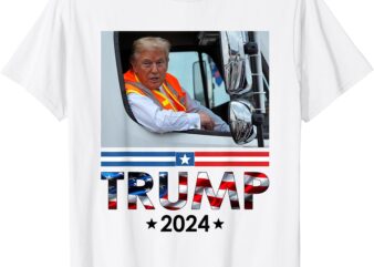 Donald Trump In Garbage Truck Team Garbage For Trump 2024 T-Shirt