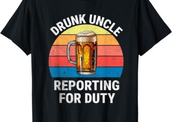 Drunk Uncle Funny Saying Vintage Drunk Beer Drinking Uncle T-Shirt