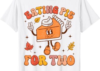 Eating Pie For Two Thanksgiving Pregnancy Announcement T-Shirt