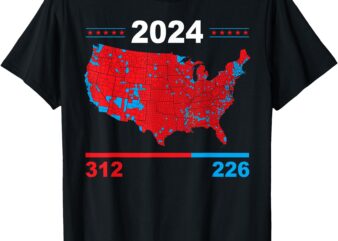 Electoral Map Trump 312 Red 2024 Election Results Map 2024 T-Shirt