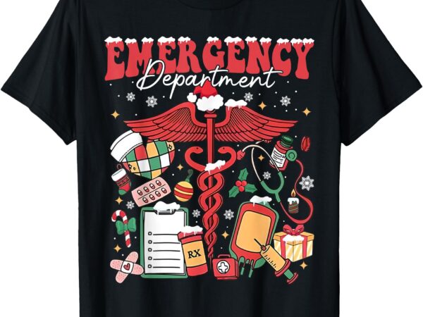 Emergency room christmas er department rn nurse xmas nursing t-shirt