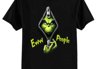 Ew People Grinch, Grinch Open Zipper T-Shirt