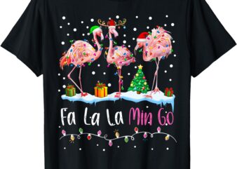 Fa La La La Mingo Flamingo Christmas Men Women Kids Xmas T-Shirt