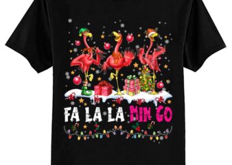 Fa La La La Mingo Flamingo Christmas Men Women Kids Xmas T-Shirt ltsp