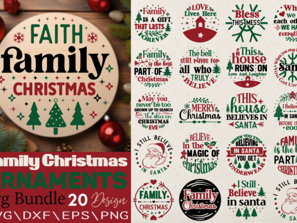 Family christmas ornament t-shirt bundle family christmas ornament svg bundle