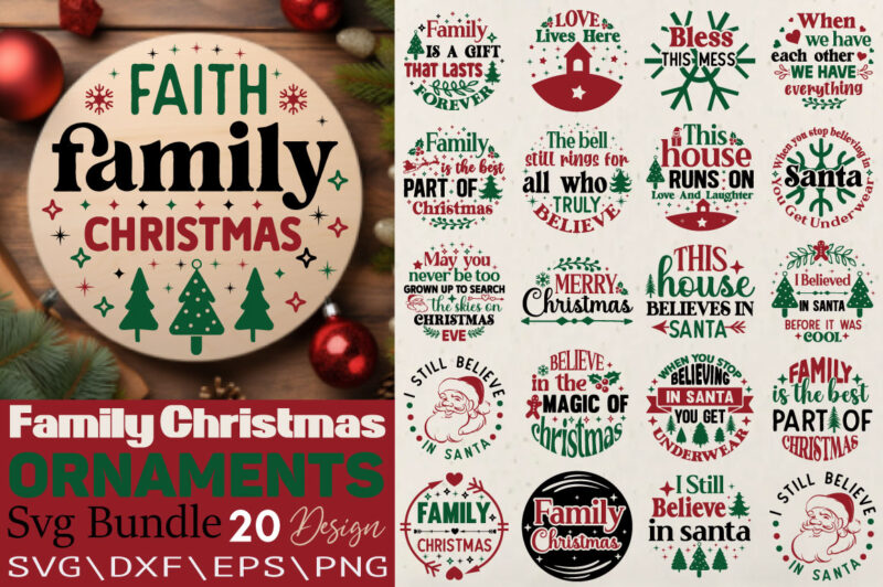 Family Christmas Ornament T-shirt Bundle Family Christmas Ornament SVG Bundle