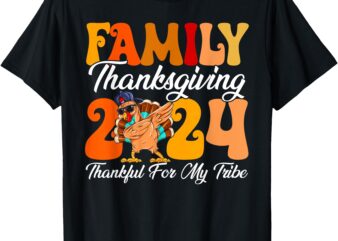 Family Thanksgiving 2024 Crew Dabbing Turkey Group Matching T-Shirt