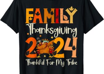 Family Thanksgiving 2024 Crew Dabbing Turkey Group Matching T-Shirt